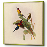 Постер на холсте с изображением птиц и цветов Blooming Birds Poster варинант исполнения - 3 | Loft Concept в Омске