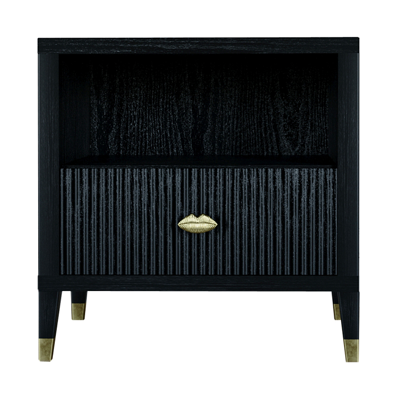 Прикроватная тумбочка с полкой Elsa Dreams Black Черный в Омске | Loft Concept 