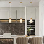 Подвесной светильник светодиодный с цилиндрическим плафоном Stone Helios варинант исполнения - 6 | Loft Concept в Омске