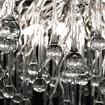 Люстра подвесная с прозрачными стеклянными подвесками в форме капель Диаметр 80 см Droplet Chandelier варинант исполнения - 10 | Loft Concept в Омске