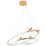 Кольцевая люстра с декором в виде бабочек Glass Butterflies Two Rings Chandelier варинант исполнения - 2 | Loft Concept в Омске