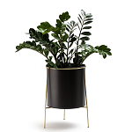 Кашпо из металла и латуни Elegance Elevated Planters черное варинант исполнения - 3 | Loft Concept в Омске