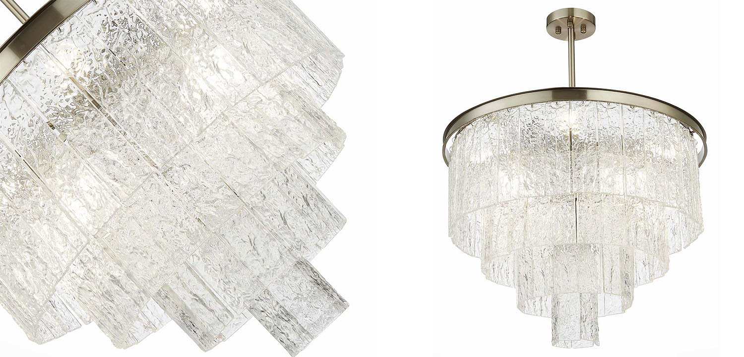 Люстра Renea Textured Glass Chandelier Nickel D60 Люстра Renea Textured Glass Chandelier Nickel D60 - Loft-Concept в Омске