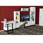 Стеллаж книжный белый с 3-мя открытыми полками и дверкой Strict Lines варинант исполнения - 6 | Loft Concept в Омске