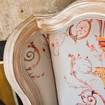 Кресло из массива бука серое с растительным орнаментом Raffael Floral Grey Armchair варинант исполнения - 6 | Loft Concept в Омске