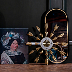 Часы настенные золотые из металла с декором в виде стрел Current Time варинант исполнения - 3 | Loft Concept в Омске