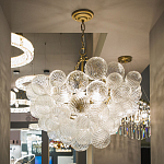 Люстра подвесная с рифлёными стеклянными шарами в форме воздушного облака Berries Chandelier варинант исполнения - 4 | Loft Concept в Омске