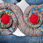 Кукла из одежды и павлопосадских платков Rusalka Blue Jeans варинант исполнения - 3 | Loft Concept в Омске