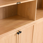 Книжный шкаф из массива сосны с металлической лестницей Burton Wood Cabinet варинант исполнения - 7 | Loft Concept в Омске