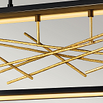 Люстра прямоугольная черного цвета с декором в виде ветвей в золотой отделке Hinkley варинант исполнения - 6 | Loft Concept в Омске