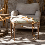 Банкетка из массива бука светло-зеленая с растительным орнаментом Raffael Angel Floral Banquette варинант исполнения - 6 | Loft Concept в Омске