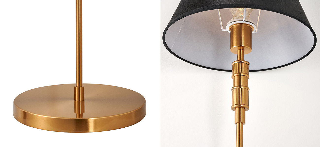 Торшер с черным атласным абажуром Moriart - Loft-Concept в Омске