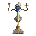 Подсвечникв образе попугая из фарфора с бронзовыми элементами Eden Garden варинант исполнения - 3 | Loft Concept в Омске