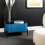 Тумба прикроватная чёрно-голубая с  ящиком Blue Cabinet варинант исполнения - 5 | Loft Concept в Омске