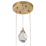 Подвесной светильник с 3-мя хрустальными плафонами Esme Crystal Brass Trio Hanging lamp варинант исполнения - 2 | Loft Concept в Омске