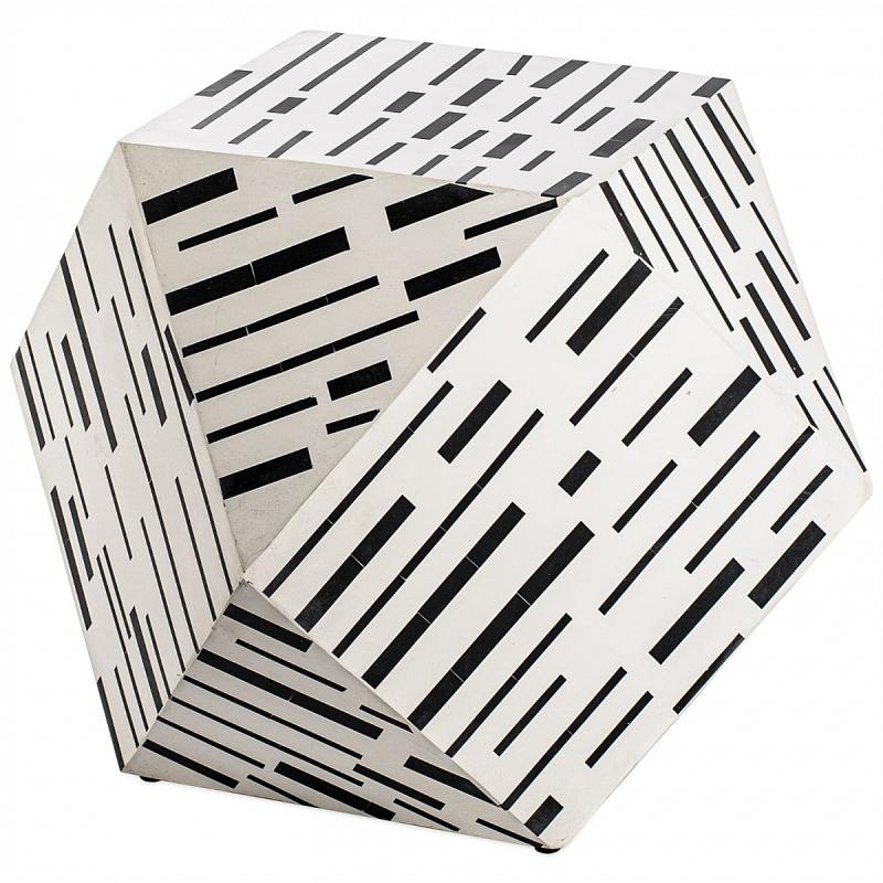 Табурет Black&white Indian Bone Inlay stool Черно-белый в Омске | Loft Concept 