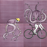 Плитка с узором Осьминог велосипедист варинант исполнения - 2 | Loft Concept в Омске