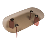 Обеденный стол со стеклянной столешницей и розовыми ножками с тканевой обивкой Wrigley варинант исполнения - 1 | Loft Concept в Омске