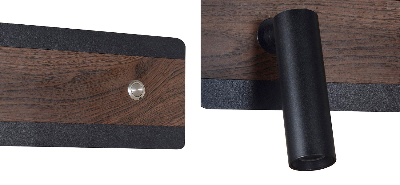 Бра с поворотным спотом GAVIN WOOD Dark - Loft-Concept в Омске