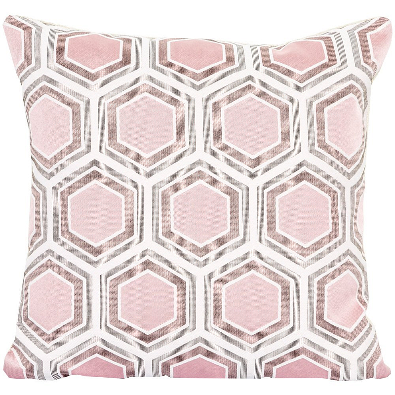 Подушка Hexagon Pink Geometry Белый Розовый пастельный в Омске | Loft Concept 