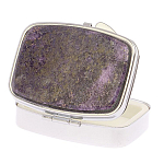 Таблетница карманная прямоугольная с 2-мя отделениями с зеркалом и накладкой из натурального камня Флюорит Silver Stone Pillboxes варинант исполнения - 2 | Loft Concept в Омске