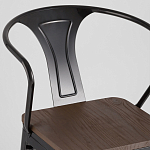 Черный глянцевый стул с сиденьем из натурального дерева TOLIX варинант исполнения - 6 | Loft Concept в Омске