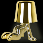 Настольная лампа фигурная цвета золото с гладким абажуром Высота 17 см Sophia варинант исполнения - 3 | Loft Concept в Омске