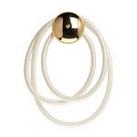 Бра с круглым золотистым основанием и белыми изогнутыми световыми линиями Luke Lampco Tracer Lamp варинант исполнения - 1 | Loft Concept в Омске