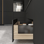 Черный матовый кухонный гарнитур с фасадом под дерево Renart Kitchen Set варинант исполнения - 2 | Loft Concept в Омске