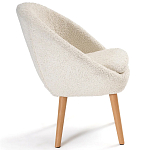 Кресло на деревянных ножках с обивкой из ткани букле Aldo Boucle Armchair варинант исполнения - 3 | Loft Concept в Омске
