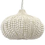 Люстра декорированная белыми деревянными бусинами White Wooden Beads Chandelier варинант исполнения - 1 | Loft Concept в Омске