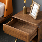 Прикроватная деревянная тумба с ящиком и нишей для хранения Moon Walnut Furniture варинант исполнения - 2 | Loft Concept в Омске