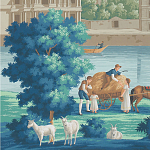 Обои ручная роспись Monuments of Paris Jacquemart on scenic paper варинант исполнения - 2 | Loft Concept в Омске