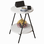 Стол приставной с 2-мя круглыми белыми столешницами ESSEL SIDE TABLE WHITE варинант исполнения - 1 | Loft Concept в Омске