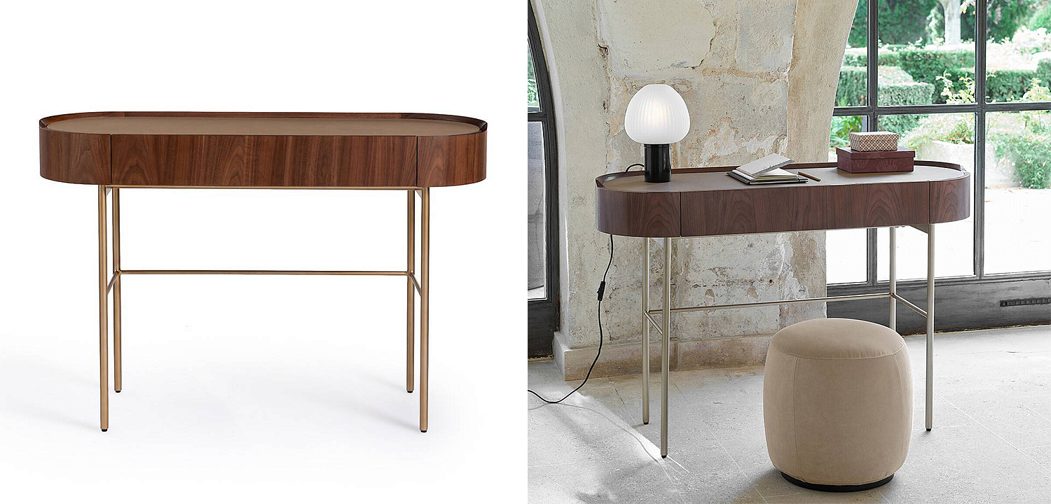 Стол-консоль Walnut and Leather Стол-консоль Walnut and Leather - Loft-Concept в Омске