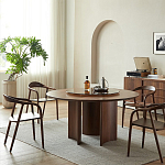 Стол обеденный круглый с двойной столешницей Walnut Wood Table варинант исполнения - 2 | Loft Concept в Омске