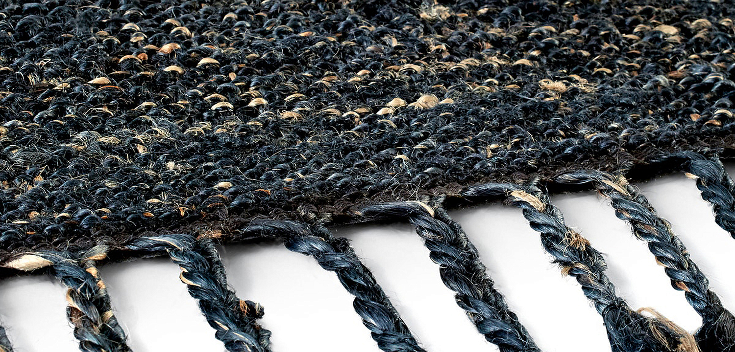Ковер с бахромой Carpet blue 100% джут Ковер с бахромой Carpet blue 100% джут - Loft-Concept в Омске