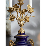Подсвечник из темно-синего фарфора с бронзовыми элементами и цветами Eden Garden варинант исполнения - 5 | Loft Concept в Омске