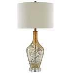 Настольная лампа с тканевым абажуром в форме цилиндра Thin Neck варинант исполнения - 2 | Loft Concept в Омске