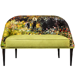Диван двухместный из натурального бука с цветочным принтом Impressionism in Art варинант исполнения - 1 | Loft Concept в Омске
