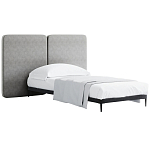 Кровать с большим мягким изголовьем Unity Grey Bed варинант исполнения - 8 | Loft Concept в Омске
