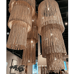 Люстра круглая трехъярусная из бахромы Milk Gradient Braided Fringe варинант исполнения - 5 | Loft Concept в Омске