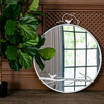 Зеркало настенное в раме белого цвета с декором птица на ветке Mirror Portal варинант исполнения - 2 | Loft Concept в Омске