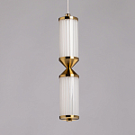 Подвесной светильник с двумя белыми рифлеными цилиндрическими плафонами Golden Swirl варинант исполнения - 4 | Loft Concept в Омске