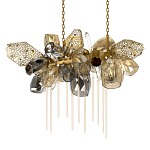 Люстра подвесная с 22-мя гранёными стеклянными плафонами с вертикальными подвесками Gilded Mirage  варинант исполнения - 7 | Loft Concept в Омске