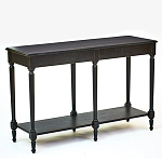 Консоль черная из массива березы с полкой и двумя ящиками Vintage варинант исполнения - 3 | Loft Concept в Омске