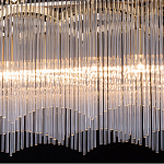 Люстра прямоугольная на цепях с прозрачными трубками и волнистым краем Nembus варинант исполнения - 6 | Loft Concept в Омске