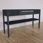 Дизайнерская Консоль с полкой и ящиком Primo Черный дуб варинант исполнения - 2 | Loft Concept в Омске