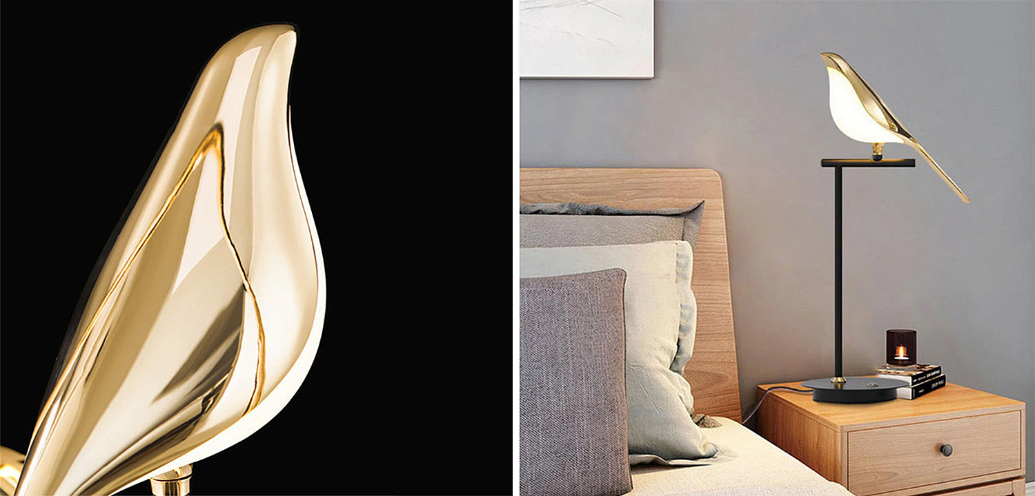 Настольная лампа с золотой птичкой NOMI One bird - Loft-Concept в Омске