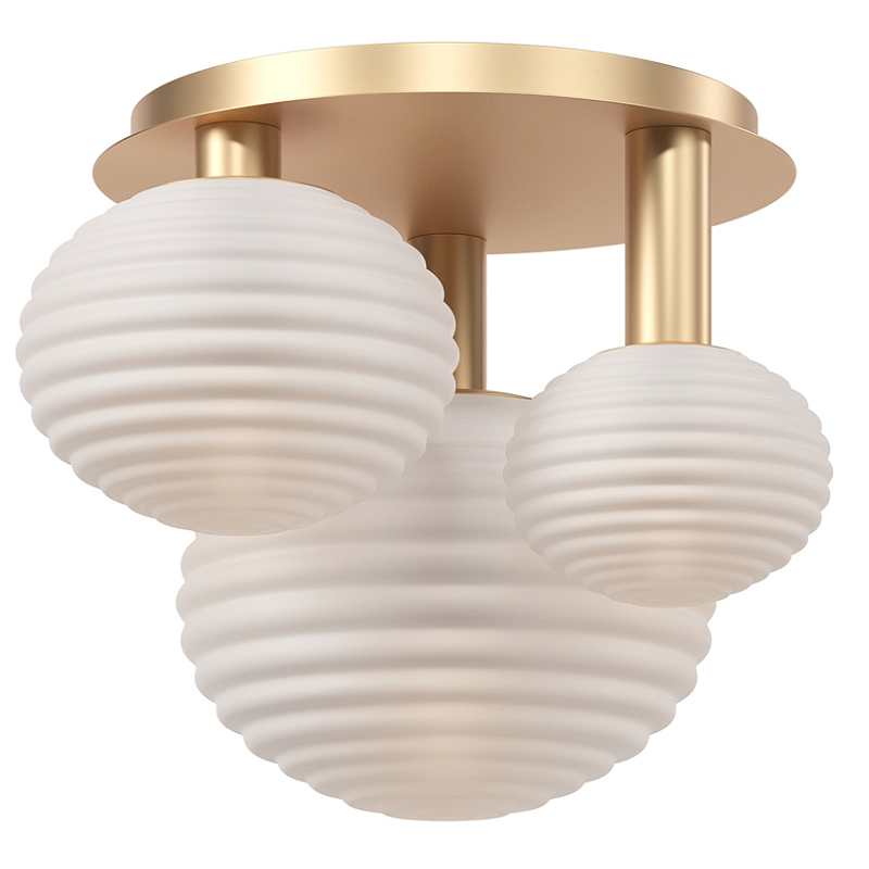 Потолочный светильник Triple ribbed base Золотой Потолочный светильник Triple ribbed base Золотой в Омске | Loft Concept